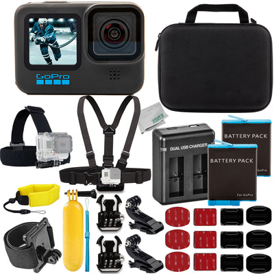 GoPro Hero11 Hero 11 Black - Le kit tout ce dont vous avez besoin comprend : 2 batteries supplémentaires et plus