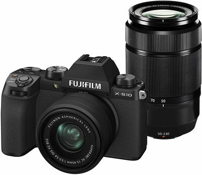 Fujifilm X-S10 (noir) avec objectifs XC 15-45 mm OIS PZ et XC 50-230 mm OIS II