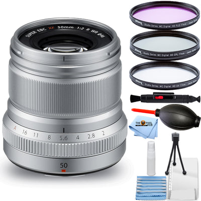 Objectif FUJIFILM XF 50 mm f/2 R WR (argent) 16536623 - Lot d'accessoires 7 pièces