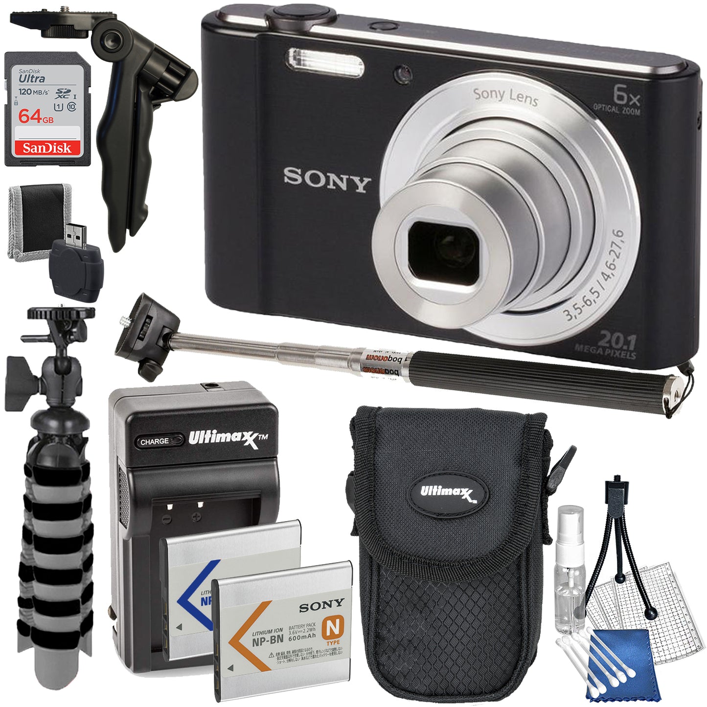 Appareil photo numérique Sony Cyber-shot DSC-W810 (noir) - Ensemble d'accessoires 10PC