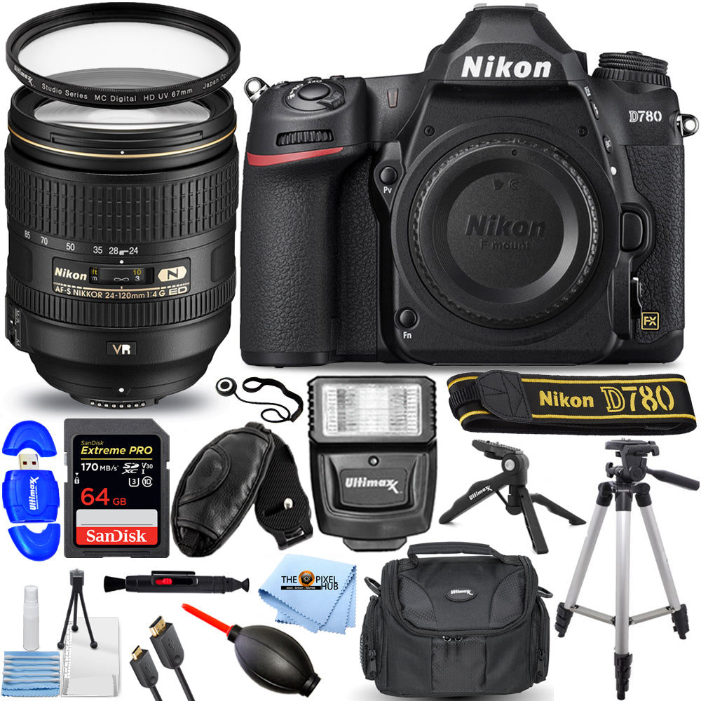 Appareil photo reflex numérique Nikon D780 et objectif AF-S NIKKOR 24-120 mm - Ensemble d'accessoires 15 pièces