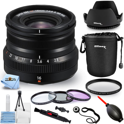 FUJIFILM XF 16mm f/2.8 R WR Lens (Black) 16611655 - 10PC Accessory Bundle