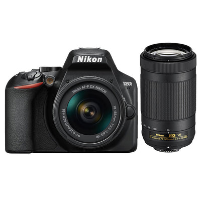 Nikon D3500 24.2MP DSLR Camera with AF-P DX 18-55mm + 70-300mm VR Lenses