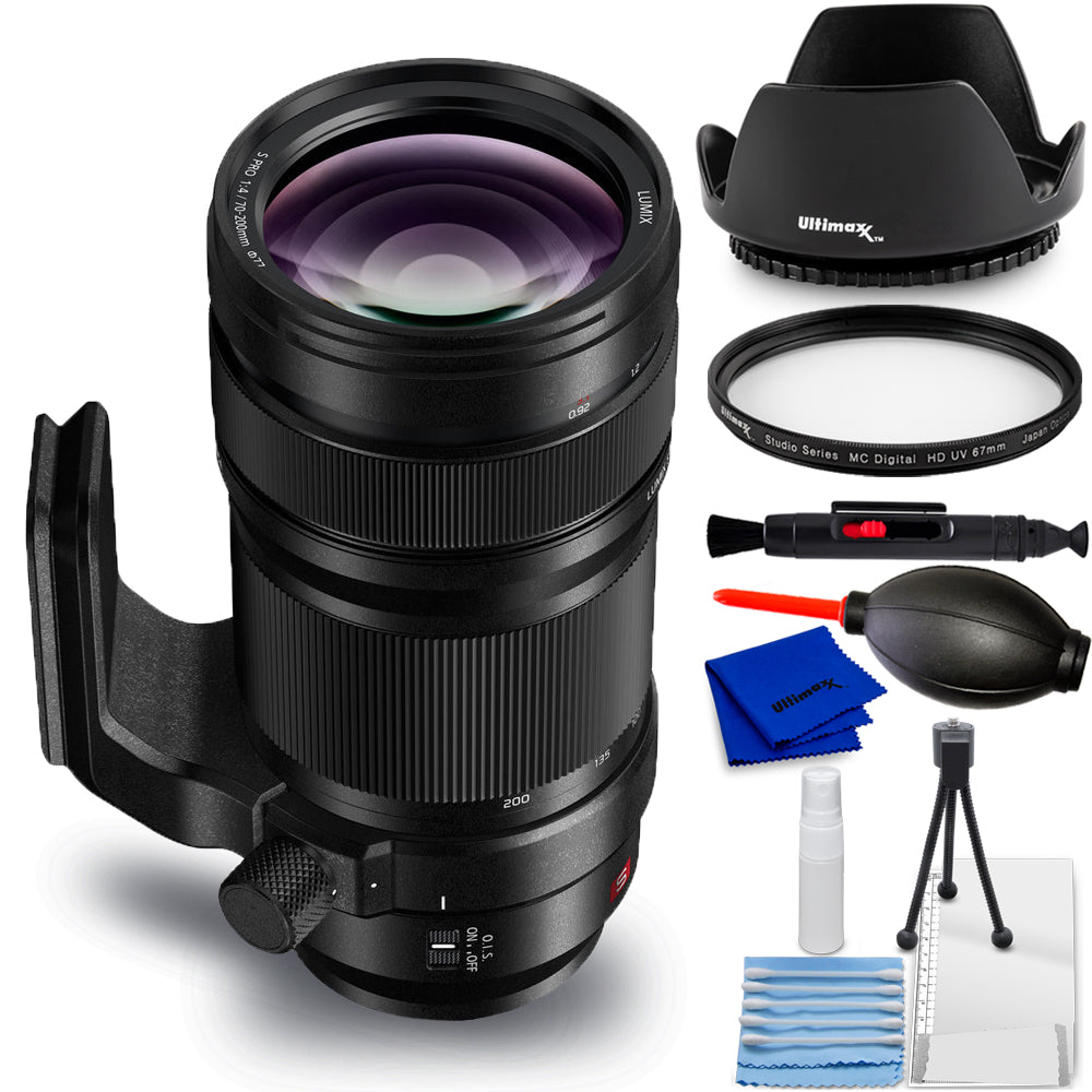 Objectif Panasonic Lumix S PRO 70-200 mm f/4 OIS S-R70200 - Ensemble d'accessoires 7 pièces