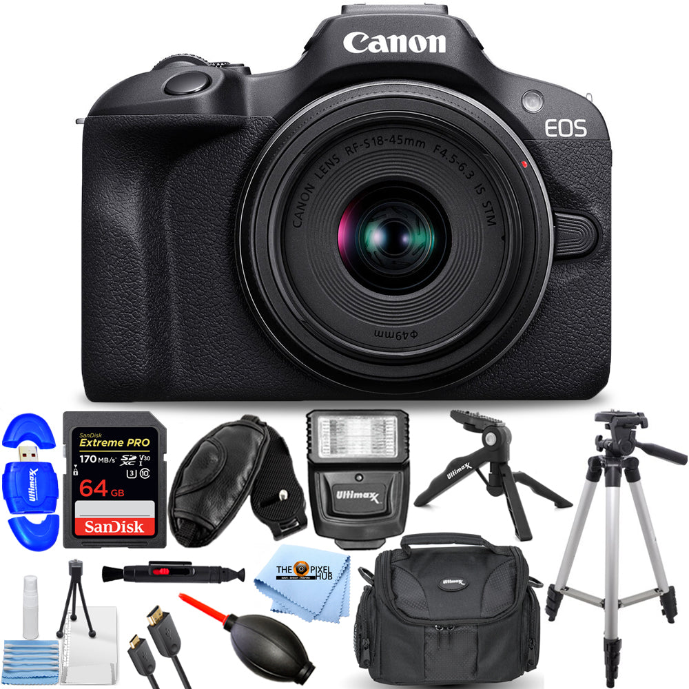 Photo 1 sur 6

 Appareil photo sans miroir Canon EOS R100 avec objectif 18-45 mm 6052C012 - Kit d'accessoires 12 pièces