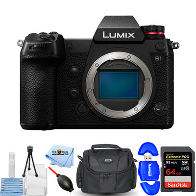 Panasonic Lumix DC-S1 Appareil photo numérique sans miroir (boîtier uniquement) Pack de démarrage 64 Go