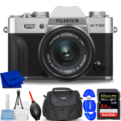 Appareil photo numérique sans miroir FUJIFILM X-T30 avec objectif 15-45 mm (argent) - Bundle