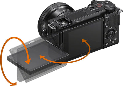 Appareil photo sans miroir Sony ZV-E10 avec objectif 16-50 mm (noir) - Ensemble d'accessoires 10 pièces