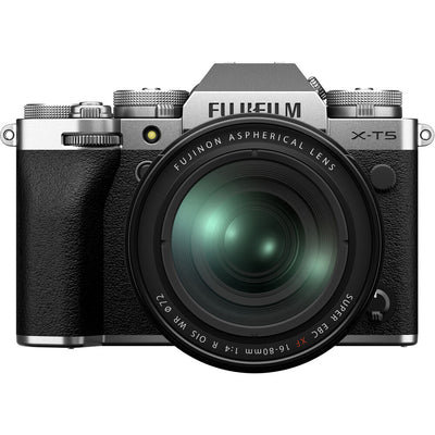 Appareil photo sans miroir FUJIFILM X-T5 avec objectif 16-80 mm argenté - Ensemble d'accessoires 14 pièces