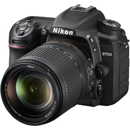 Appareil photo reflex numérique Nikon D7500 avec objectif 18-140 mm + 64 Go + flash + trépied