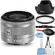 Canon EF-M 15-45mm f/3.5-6.3 IS STM Lens Silver 0597C002 - 7PC Accessory Bundle Canon