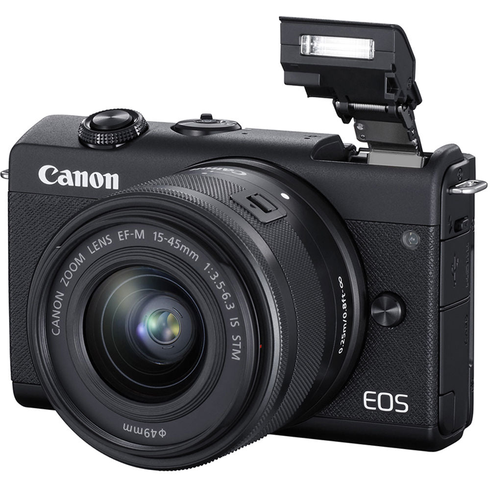 Appareil photo numérique Canon EOS M200 avec objectif 15-45 mm (noir) - Ensemble d'accessoires 20 pièces