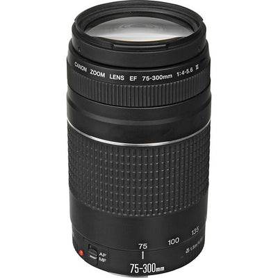 Canon EF 75-300mm f/4-5.6 III Lens (Black) + 500mm Preset Lens + Filter Bundle