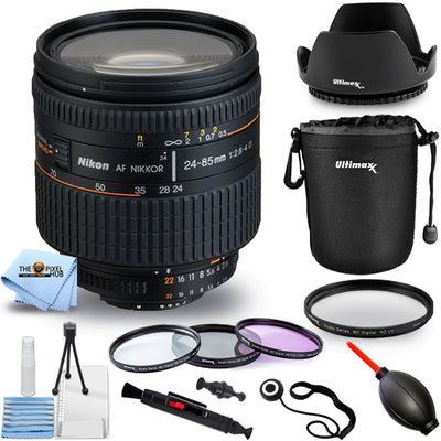 Objectif Nikon AF Zoom-NIKKOR 24-85 mm f/2.8-4D IF 1929 - Lot d'accessoires 10 pièces