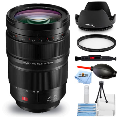 Objectif Panasonic Lumix S PRO 24-70 mm f/2.8 S-E2470 - Ensemble d'accessoires 7 pièces