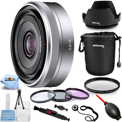 Objectif Sony E 16 mm f/2.8 SEL16F28 - Lot d'accessoires 10 pièces