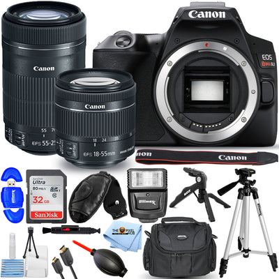 Canon EOS Rebel SL3 DSLR with 18-55mm & 55-250mm Lens + 32GB + Tripod Bundle