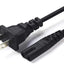 US 2-Prong Port AC Power Cord Cable for PS2 PS3 Slim PS4 Laptops Printers