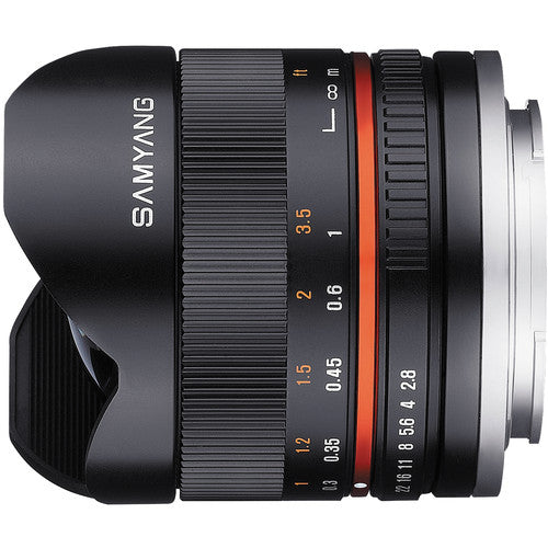 Samyang 8mm f/2.8 Fisheye II Lens for Canon EF-M Mount - SY8MBK28-M