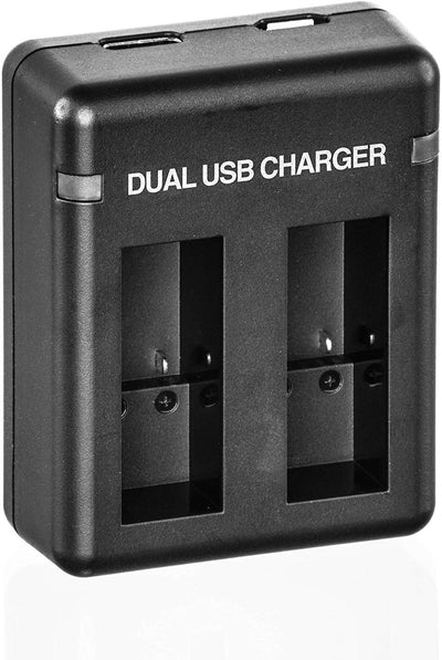 Chargeur de batterie double USB pour batteries GoPro HERO8 HERO7 HERO6 HERO5 (noir)