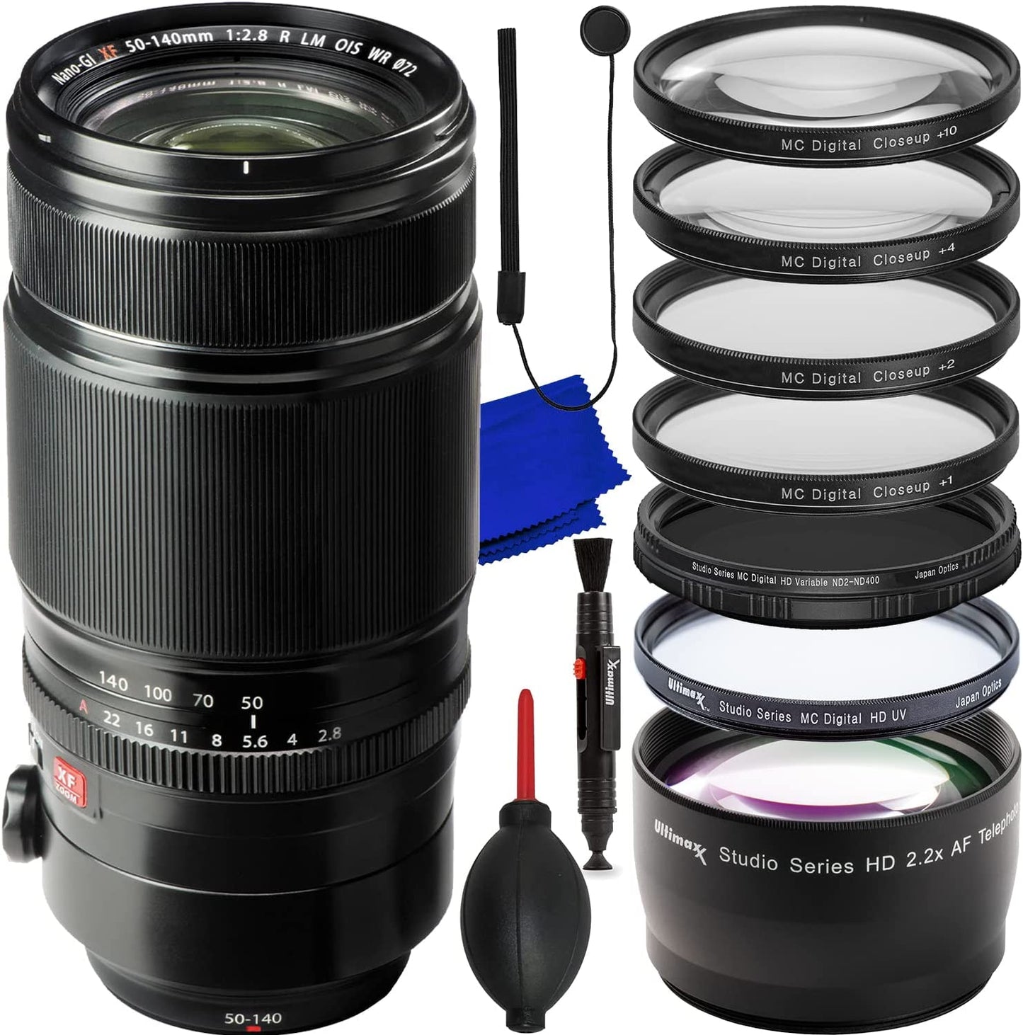 Fujifilm XF 50-140mm f/2.8 R LM OIS WR Lens 16443060 - 12PC Accessory Bundle