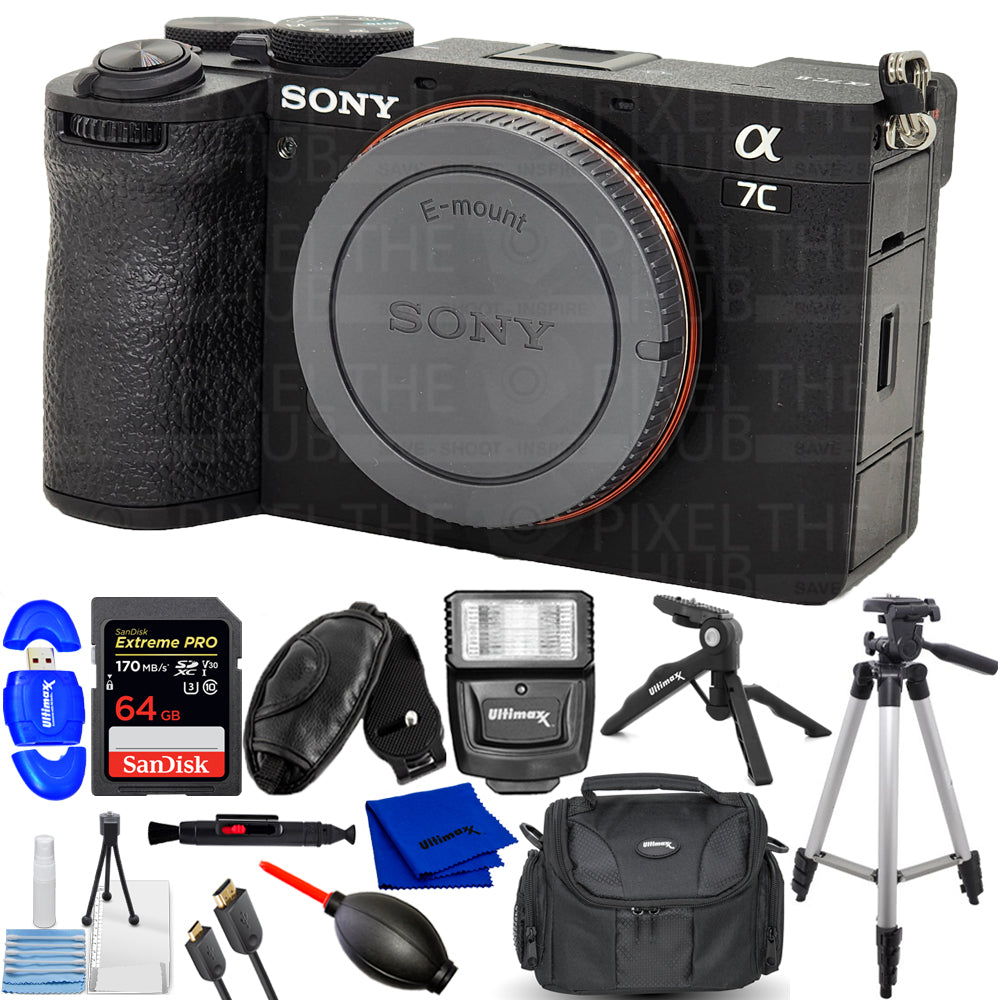 Appareil photo sans miroir Sony a7C II (noir) ILCE-7CM2/B - Ensemble d'accessoires 12 pièces