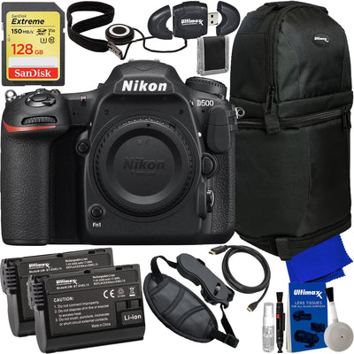 Appareil photo reflex numérique Nikon D500 (boîtier uniquement) 1559 - Ensemble d'accessoires 12PC