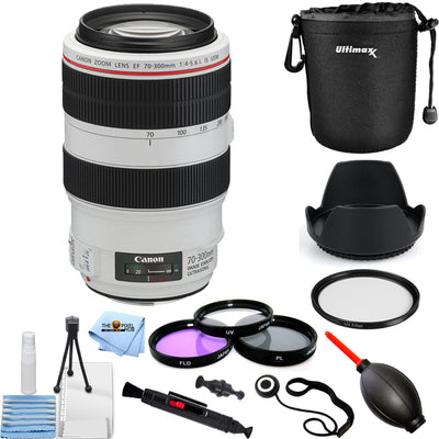 Canon EF 70-300mm f/4-5.6L IS USM Lens 4426B002 + Filter Kit + Lens Pouch Bundle