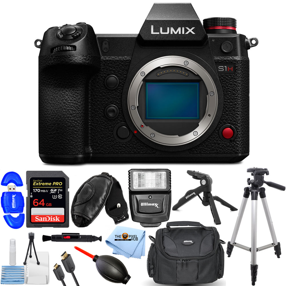 Appareil photo sans miroir Panasonic Lumix S1H DC-S1HBODY - Ensemble d'accessoires 12 pièces