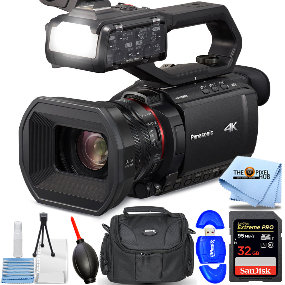 Caméscope professionnel Panasonic AG-CX10 4K 60p - Offre groupée essentielle de 32 Go