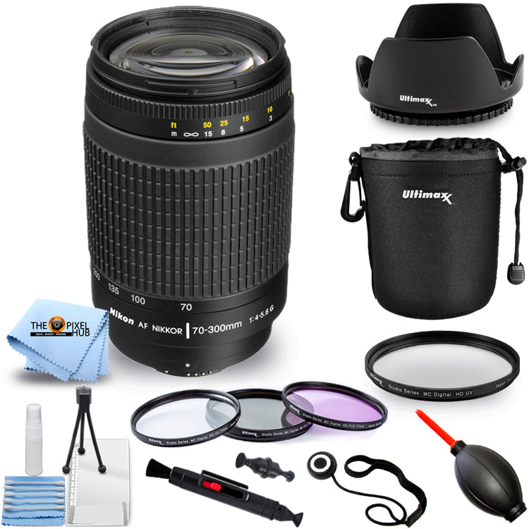 Objectif Nikon AF Zoom Nikkor 70-300 mm f/4-5.6G (noir) 1928 – Kit de filtres