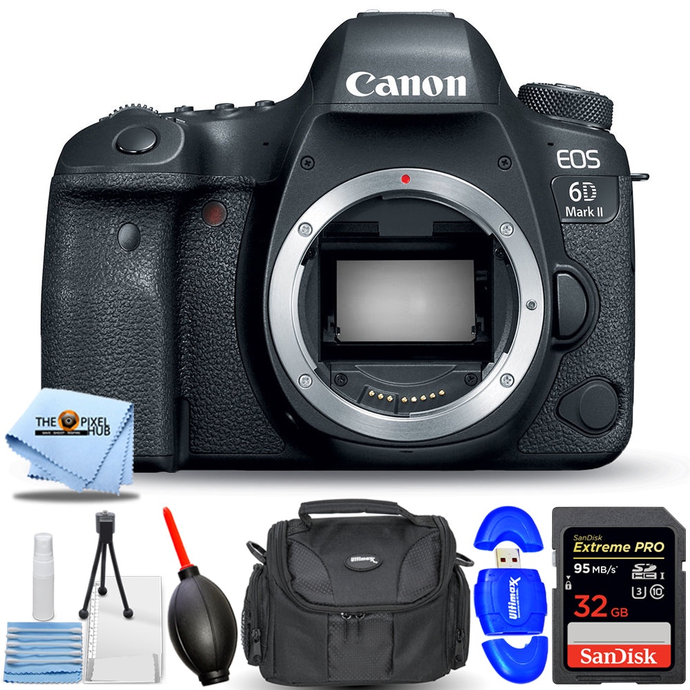 Appareil photo reflex numérique Canon EOS 6D Mark II (boîtier uniquement) 1897C002 - Bundle essentiel de 32 Go