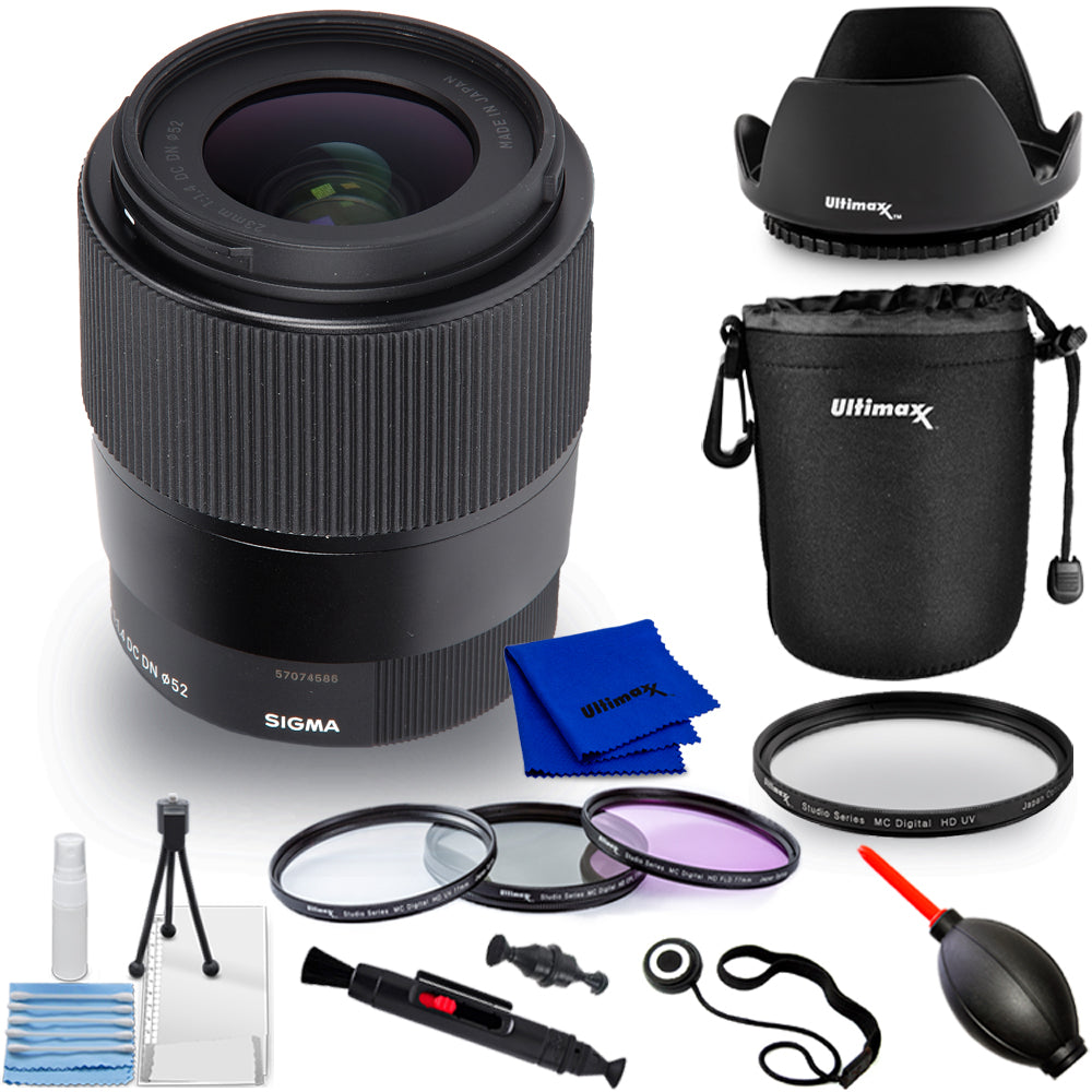 Objectif contemporain Sigma 23 mm f/1.4 DC DN (FUJIFILM X) - Kit d'accessoires 10 pièces