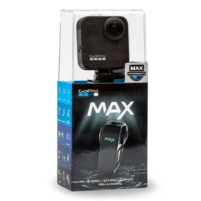 GoPro MAX 360 Waterproof Action Camera + 64GB + Chest and Head Strap Bundle