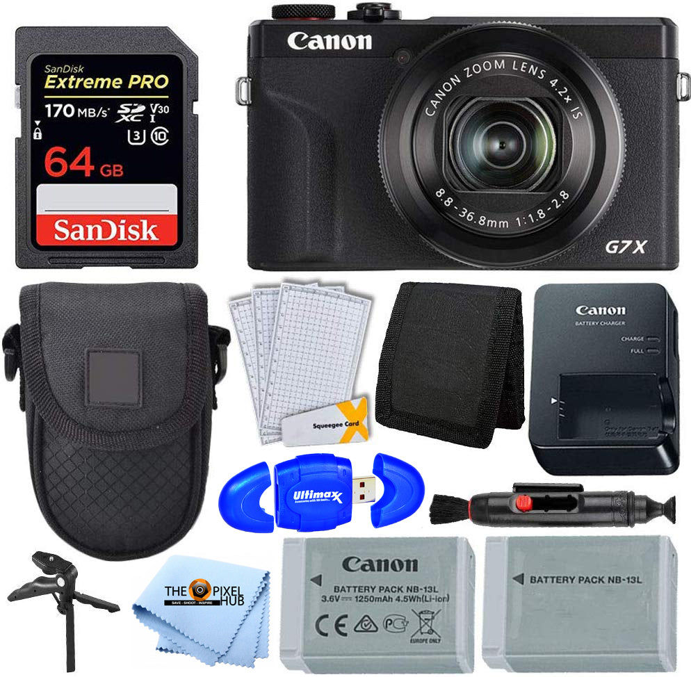 Appareil photo numérique Canon PowerShot G7 X Mark III (noir) + batterie de 64 Go