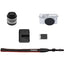 Appareil photo sans miroir Canon EOS M200 avec 15-45 mm (blanc) + BATTERIE EXT + Ensemble de filtres