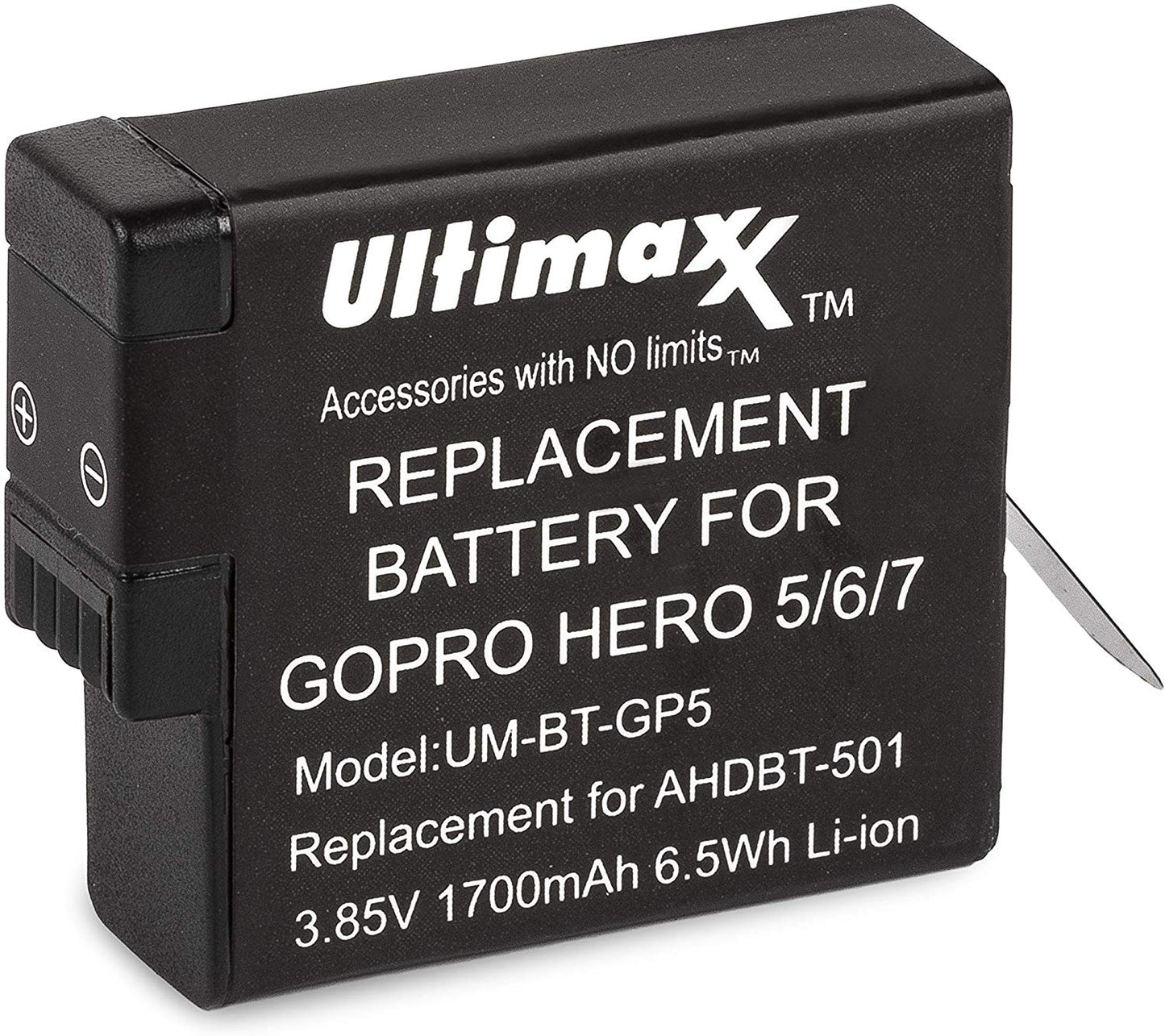 Batterie rechargeable pour GoPro HERO 5 6 7 8 HERO8 HERO7 HERO6 HERO5 Noir