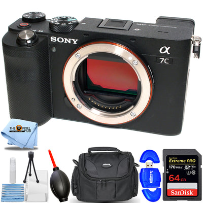 Sony Alpha a7C Boîtier d'appareil photo numérique sans miroir ILCE7C/B - Bundle essentiel 64 Go