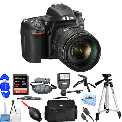 Nikon D750 Appareil photo reflex numérique 24,3 MP avec objectif 24-120 mm (noir) – Lot de 12 accessoires