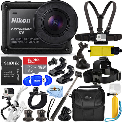 Nikon KeyMission 170 Caméra d'action 4K 26514 - Ensemble d'accessoires 18 pièces