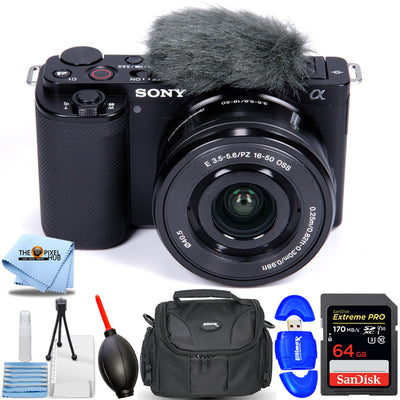 Sony ZV-E10 Mirrorless Camera with 16-50mm Lens (Black) - Accessory Bundle