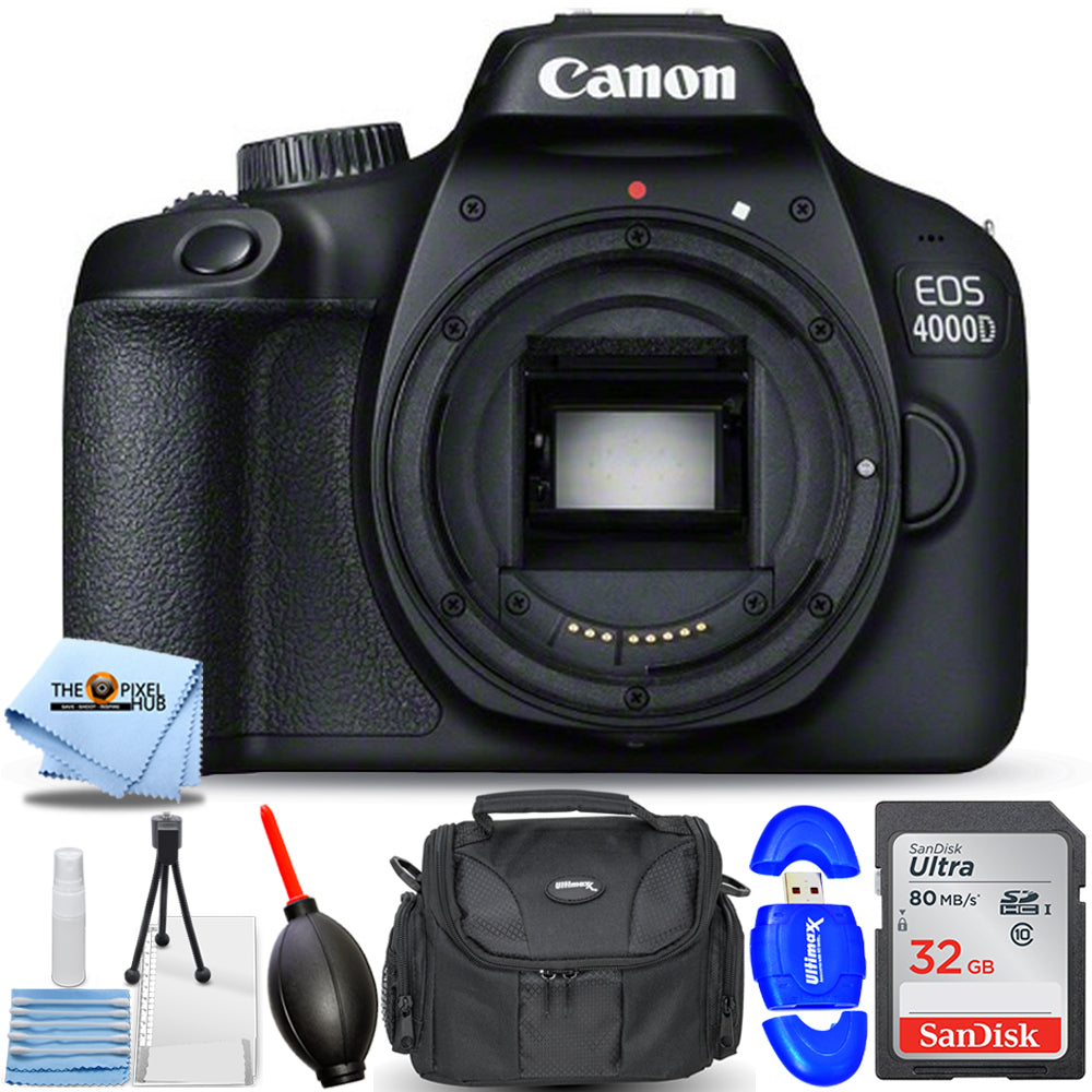 Canon EOS 4000D / Rebel T100 DSLR Camera (Body Only) - Essential 32GB Bundle