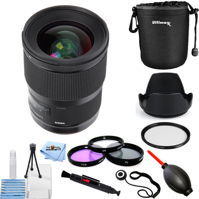 Sigma 28mm f/1.4 DG HSM Art Lens for Nikon F 441954 Lens Pouch Filter Kit Bundle