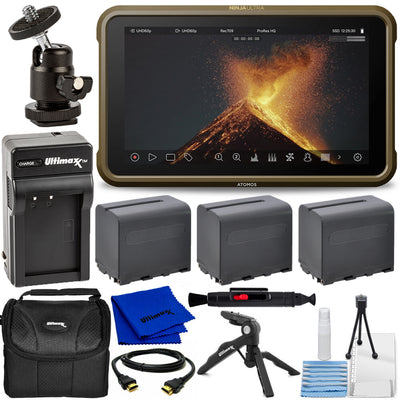 Moniteur d'enregistrement HDMI 4K Atomos Ninja Ultra 5,2" - Ensemble d'accessoires 6PC