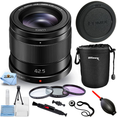 Panasonic Lumix G 42.5mm f/1.7 ASPH. POWER O.I.S. Lens - 10PC Accessory Bundle