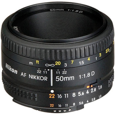 Nikon AF NIKKOR 50mm f/1.8D Autofocus Lens + Telephoto and Wide Lenses Bundle