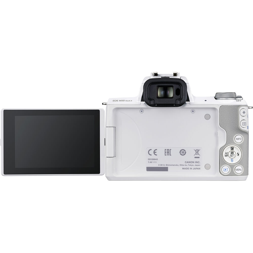 Appareil photo sans miroir Canon EOS M50 Mark II avec objectif 15-45 mm (blanc) - 4729C004