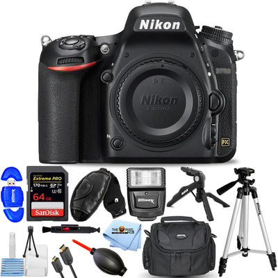 Nikon D750 DSLR Camera (Body Only, Black) 1543 + 64GB + Flash + Tripod Bundle