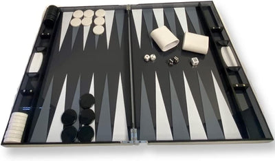 Lucite Acrylic Backgammon Set 18" Large Premium Board and Pieces (Clear Black)