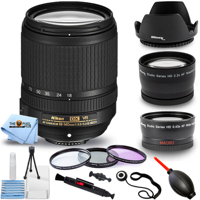 Nikon AF-S DX NIKKOR 18-140 mm f3.5-5.6G ED VR Objectif + Kit de Filtres Boîte Blanche